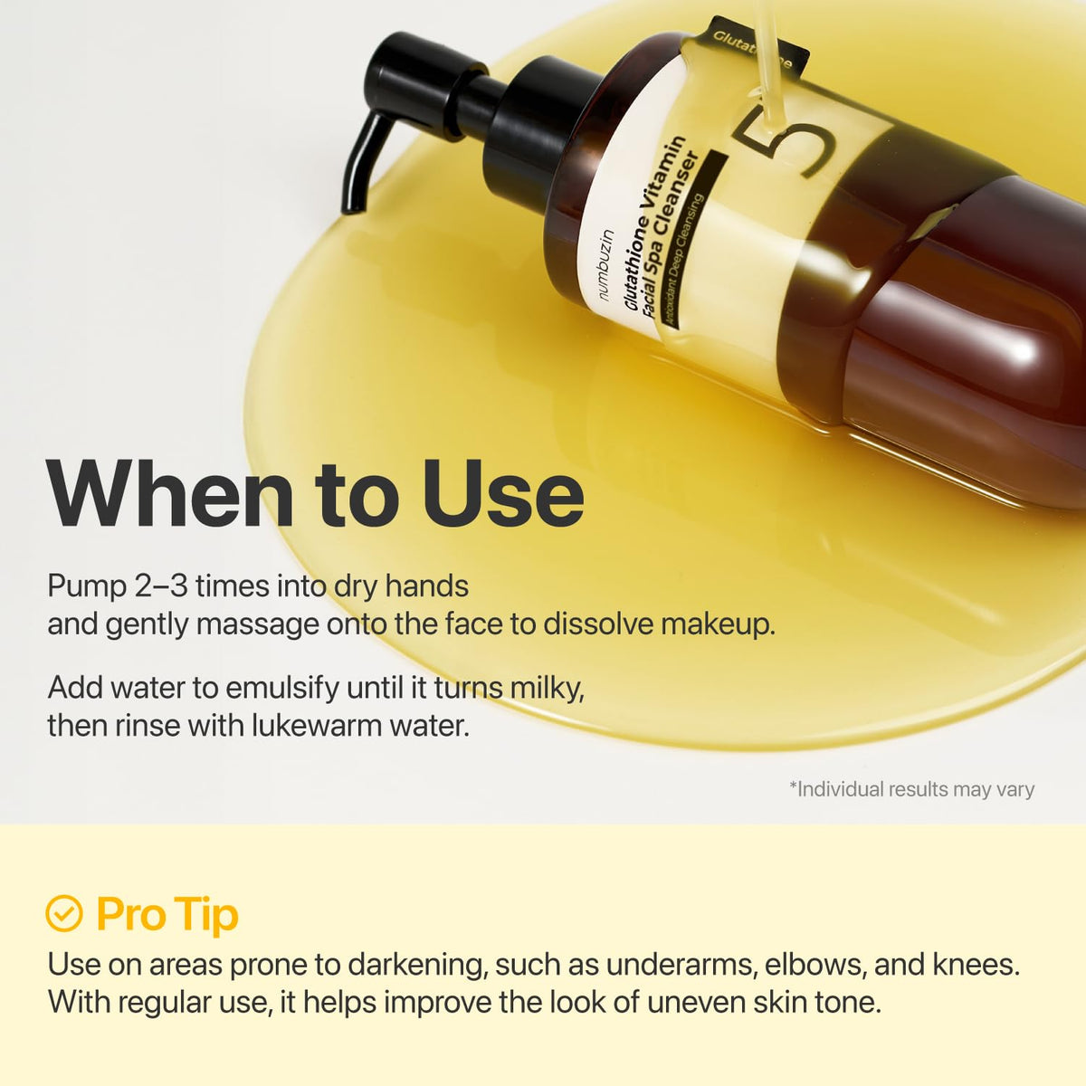 numbuzin used on underarm and elbow to support even-looking tone