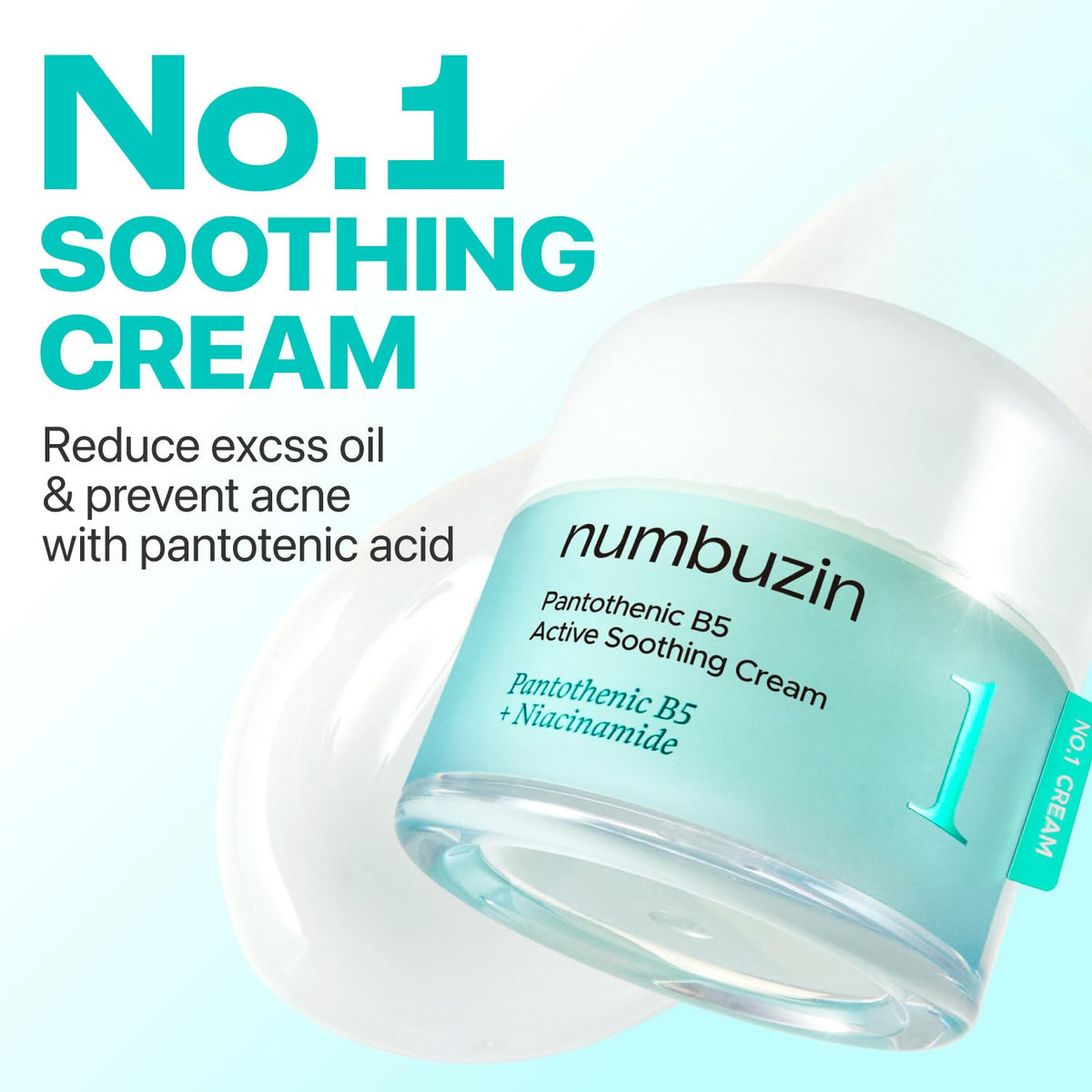 numbuzin open jar creamy texture close-up showing lightweight, non-greasy finish