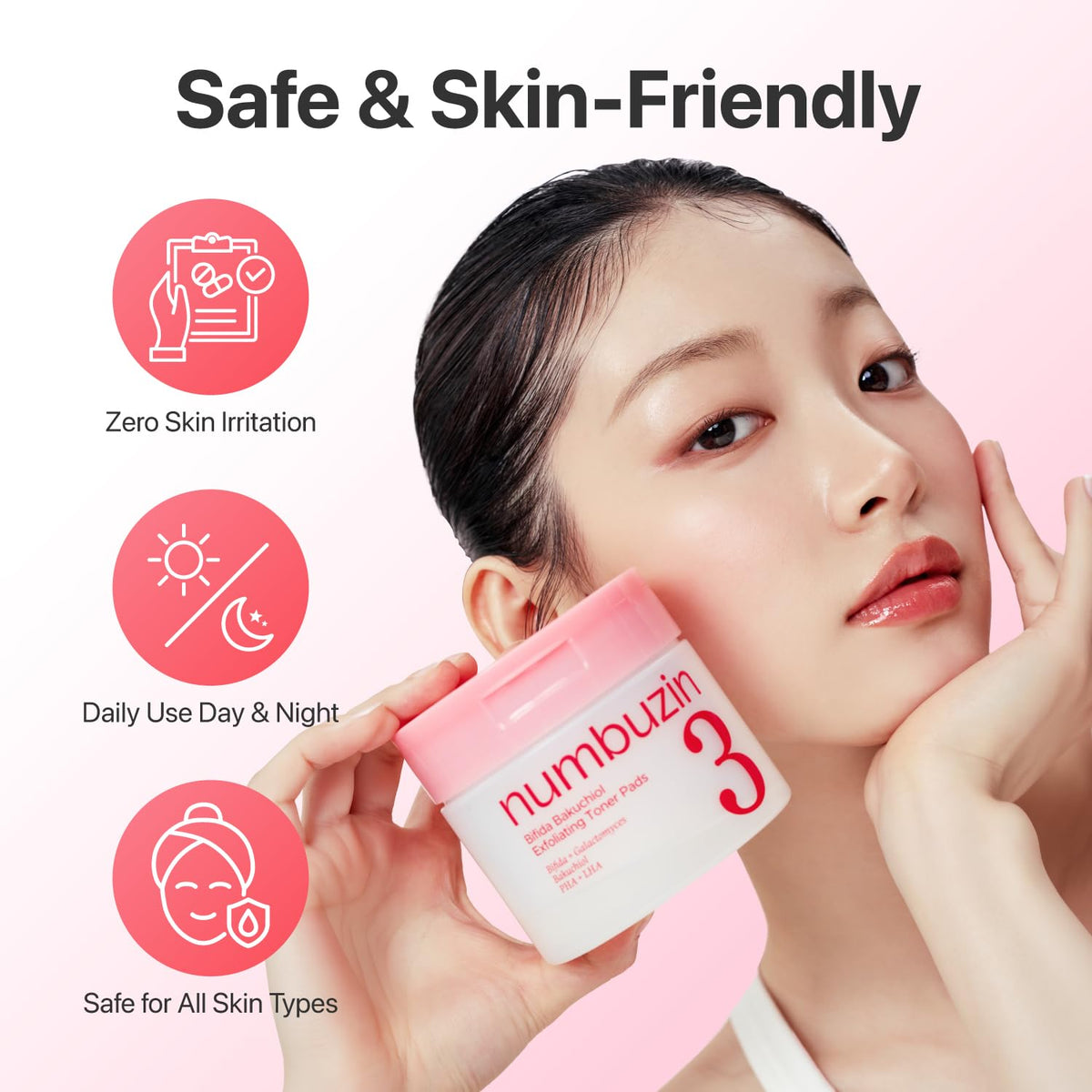 numbuzin pad pressed on nose to target blackheads and whiteheads