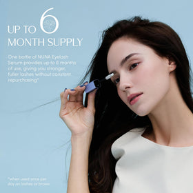 NUNA illustrative before and after lashes to show fuller visual results benefit