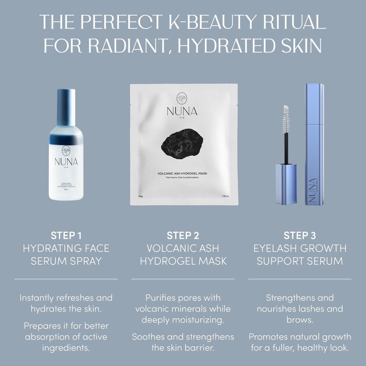 NUNA bottle on bathroom vanity in lifestyle scene showing daily routine integration benefit