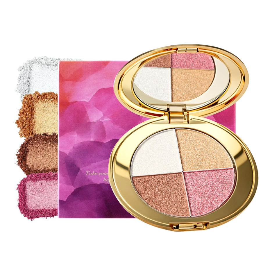 NUNUDA palette front open showing four pans and mirror for versatile looks