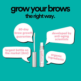 NuOrganic Cosmic Brow beside common items showing XL 4-month supply scale