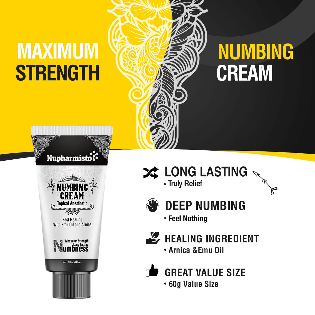 Nupharmco cream texture close-up highlighting non-greasy smoothness for comfortable application