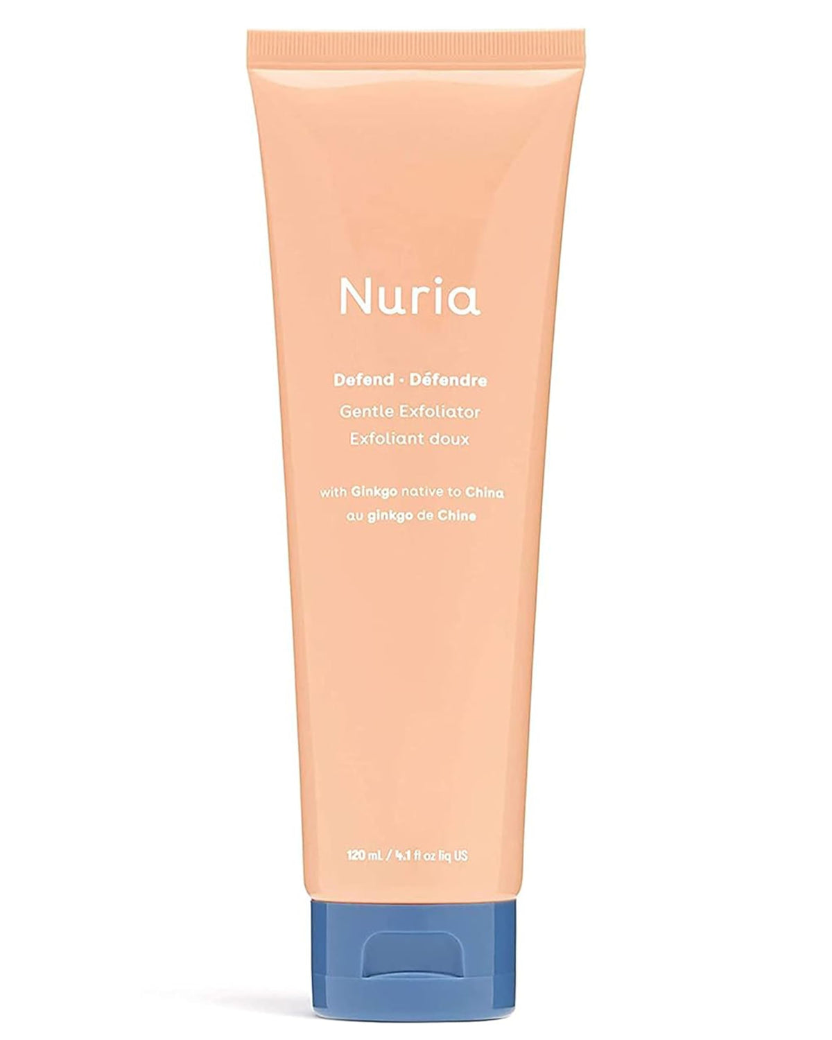 Nuria front packaging showing label and 120 mL size for clear identification and benefit