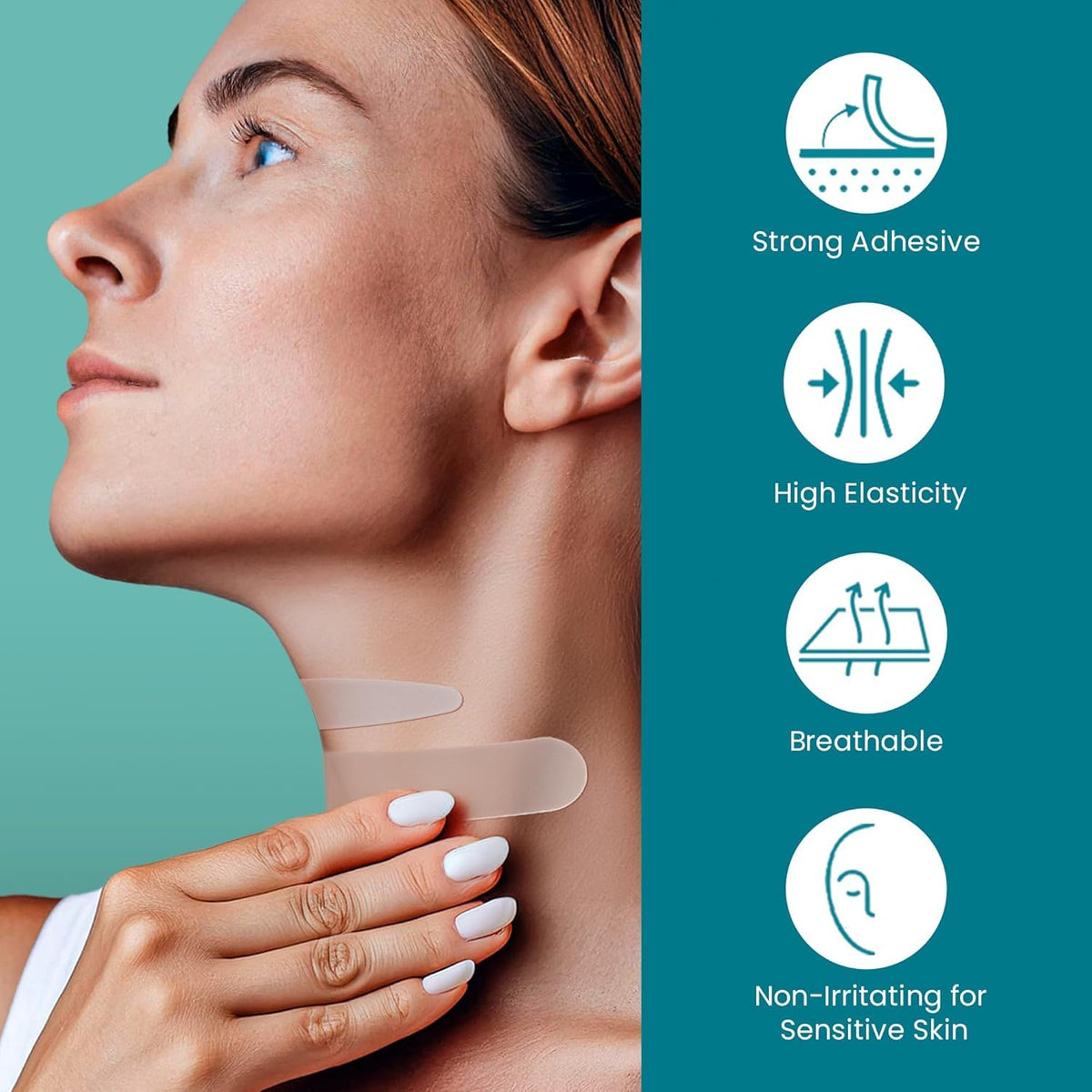 NURIVE patch on forehead in use demonstrating discreet overnight wear