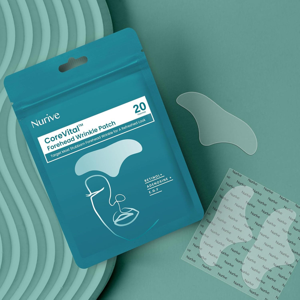 NURIVE patches used at night in bedroom setting for overnight smoothing