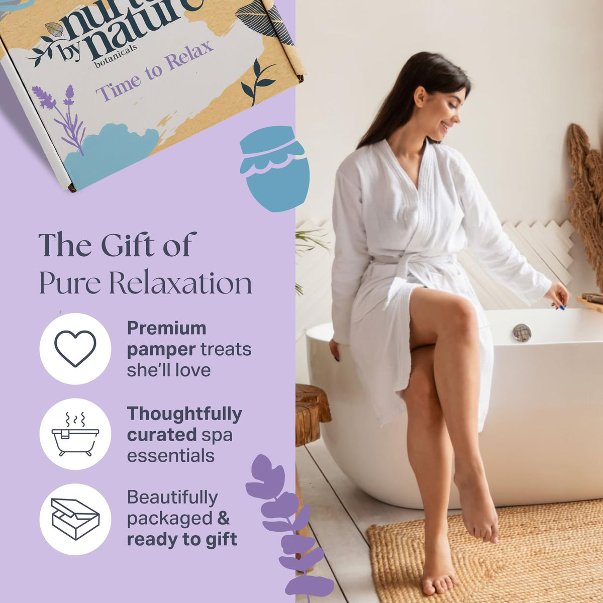 Nurture by Nature bath bomb bar close-up highlighting moisturizing finish