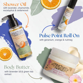 Nurture by Nature body scrub texture on spoon showing exfoliation and skin renewal