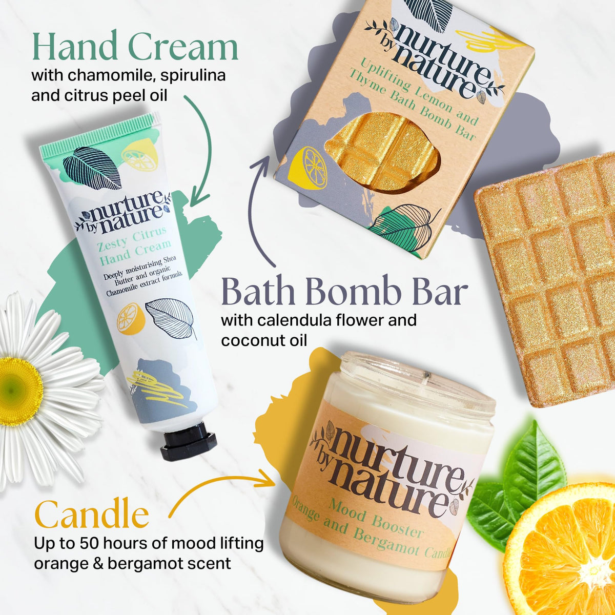 Nurture by Nature hand cream tube application showing moisturizing care benefit