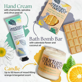 Nurture by Nature hand cream tube application showing moisturizing care benefit