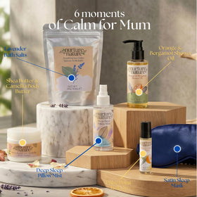 Nurture by Nature lavender pillow spray bottle displayed for calming bedtime routine