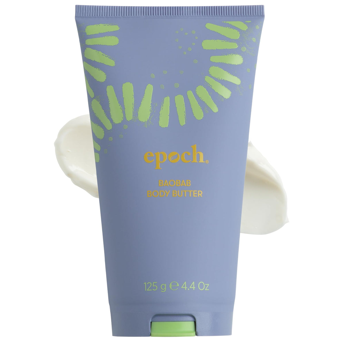 Nu Skin Epoch Baobab body butter jar front showing label and size benefit: clear product identity