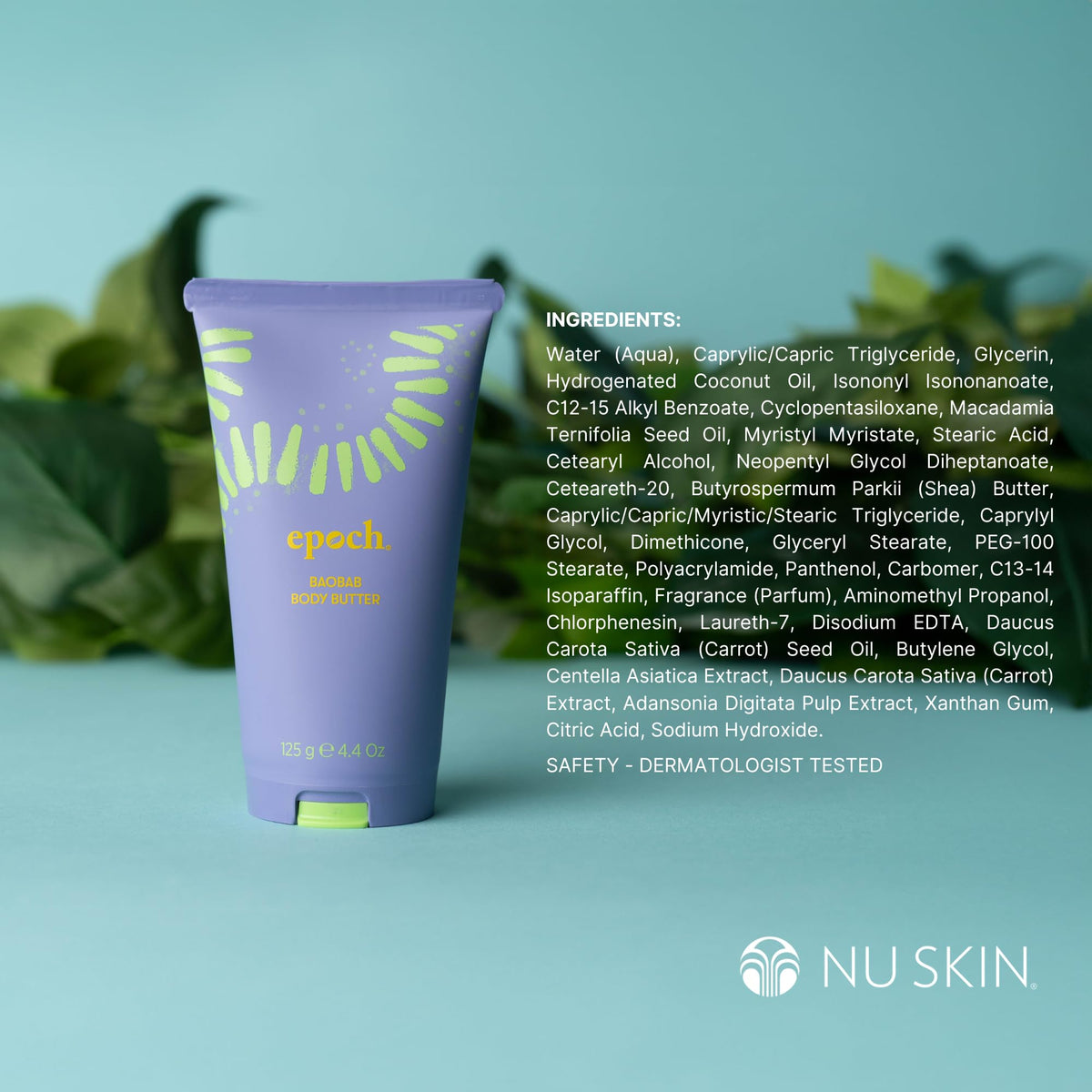 Nu Skin body butter open jar texture showing rich cream for deep hydration and softness