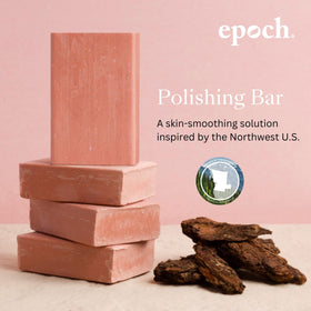 Nu Skin Epoch Polishing Bar close-up texture revealing gentle exfoliating particles