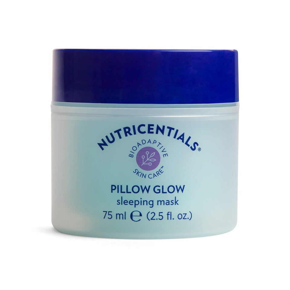 Nu Skin Pillow Glow front packaging showing jar and label for clear product ID and trust