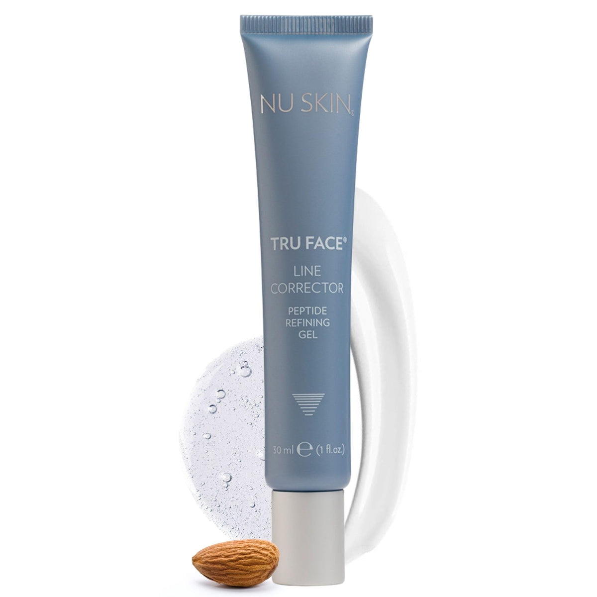 Nu Skin front packaging showing sleek bottle for visible wrinkle benefit