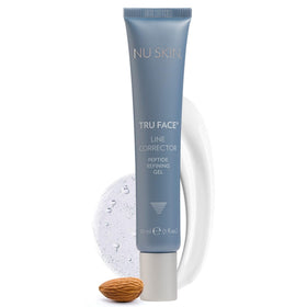 Nu Skin front packaging showing sleek bottle for visible wrinkle benefit