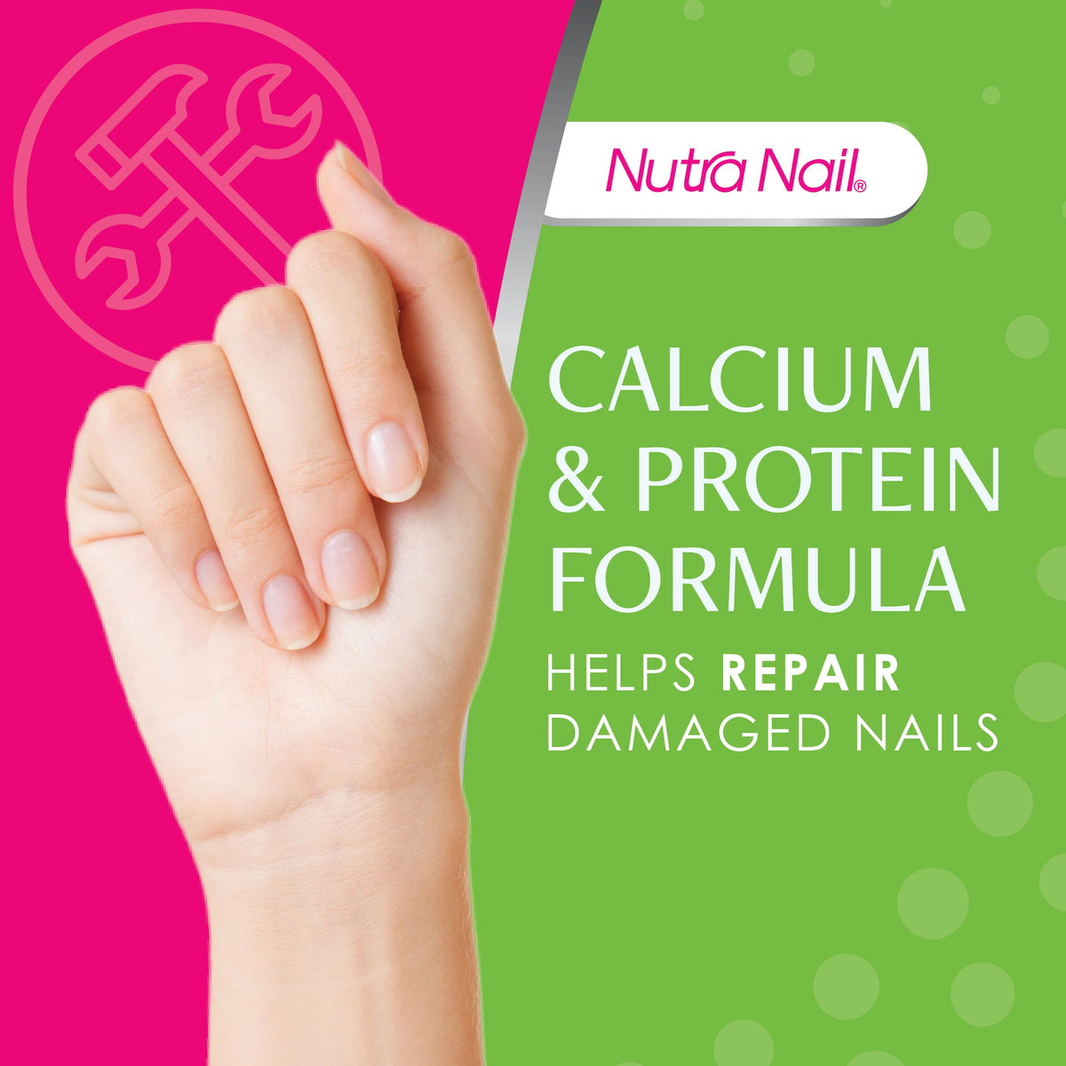 Nutra Nail close-up of nail texture revealing smoother, strengthened surface