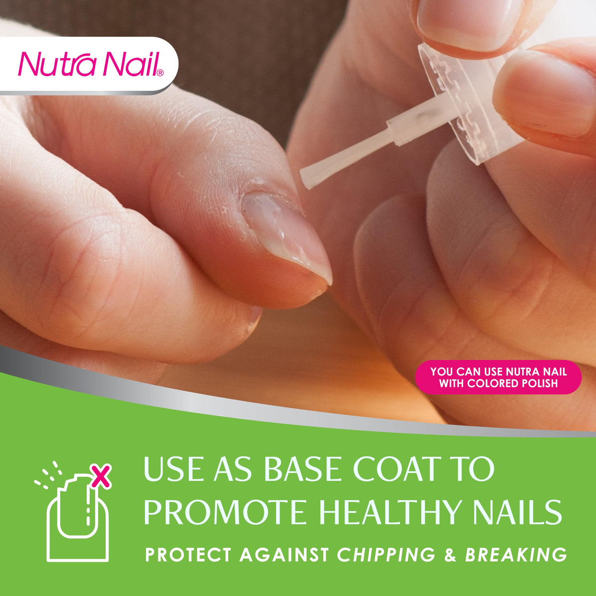 Nutra Nail ingredients label highlighting keratin, collagen, and calcium