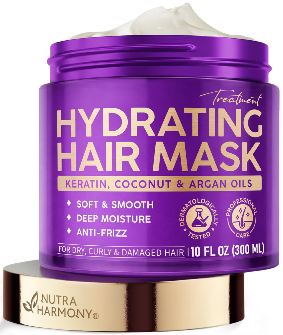 NUTRAHARMONY jar front packaging showing product and benefit of deep hydration