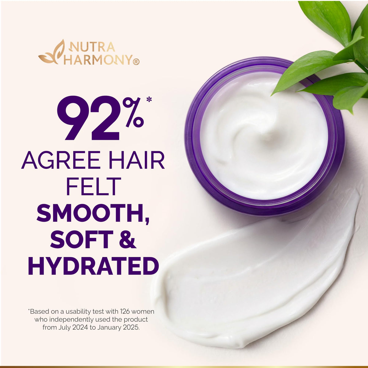 NUTRAHARMONY after rinse smooth shiny hair highlighting frizz control benefit