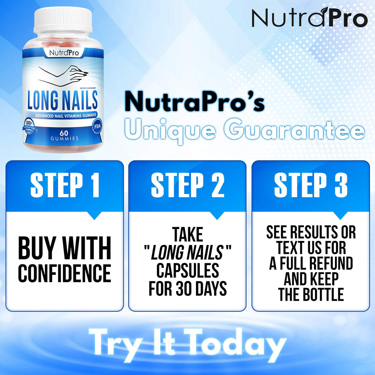 NutraPro ingredients label detail displaying biotin and collagen for informed choice