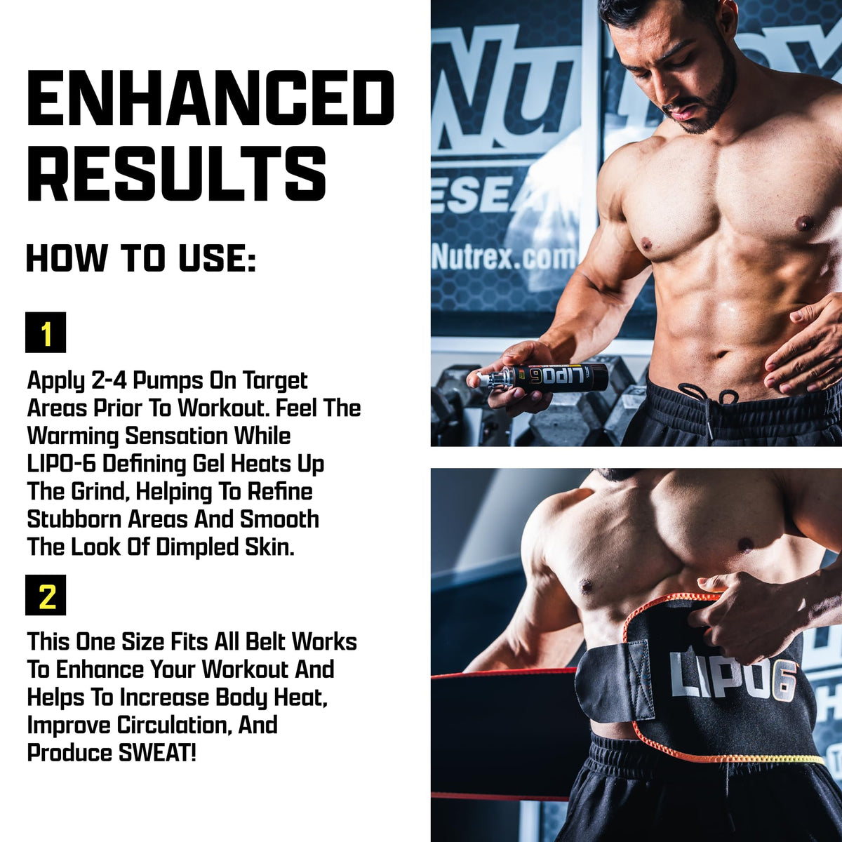 Nutrex Research in a home workout scene showing comfortable midsection support during exercise