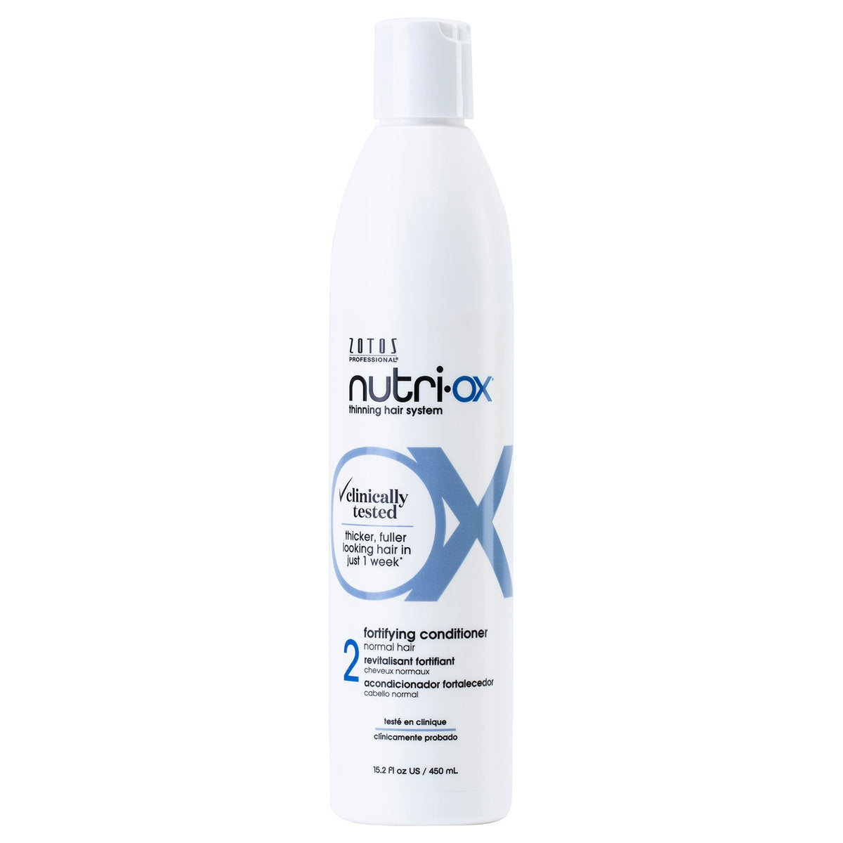 NUTRI-OX front packaging showing product and benefits for fuller hair
