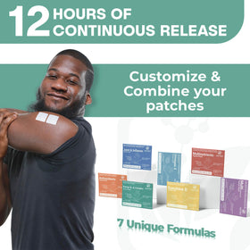 NUTRI-PATCH being applied to upper arm for convenient use