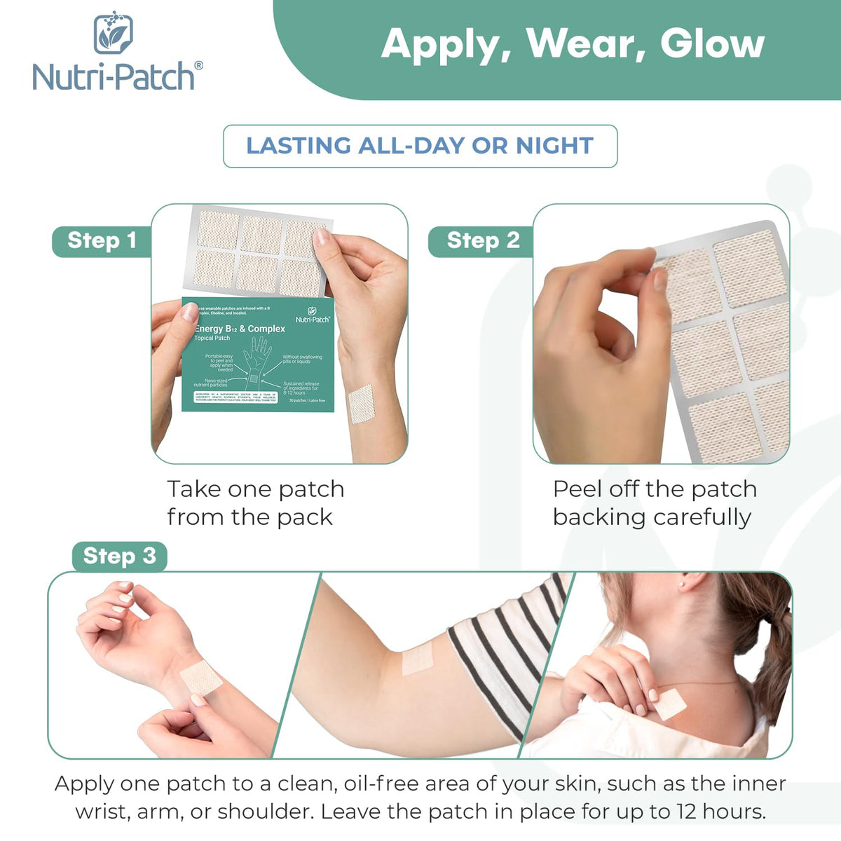 NUTRI-PATCH worn on shoulder in active lifestyle setting