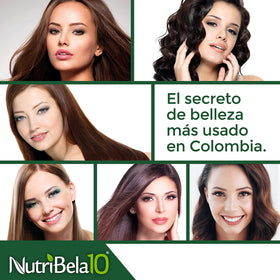 NUTRIBELA10 surrounded by avocado argan and coconut to highlight natural ingredients