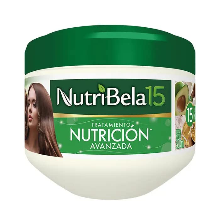 Nutribela 15 front bottle showing label and ingredient highlights for nourished hair