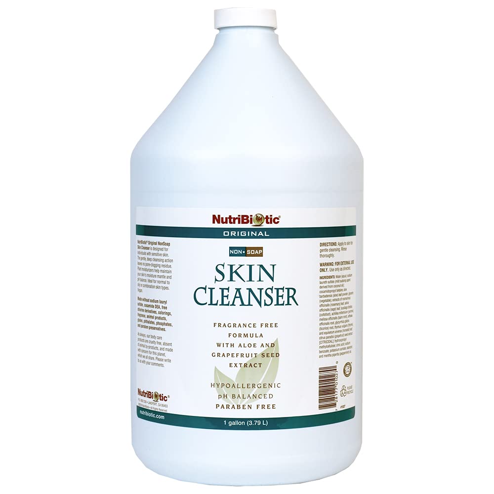 NutriBiotic gallon front label showing key features and gentle formula benefit