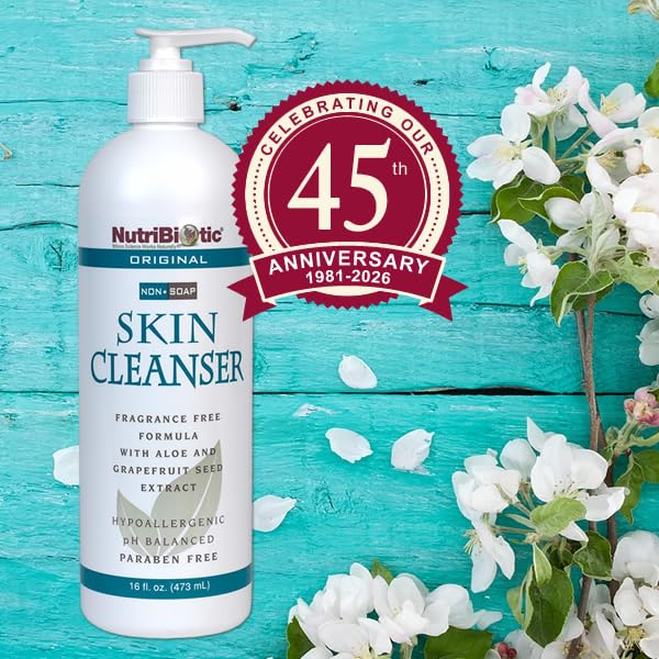 NutriBiotic pouring texture on hand to show lightweight lather and non-drying benefit