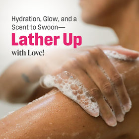 Nutrius bottle paired with body butter and mist for a layered routine