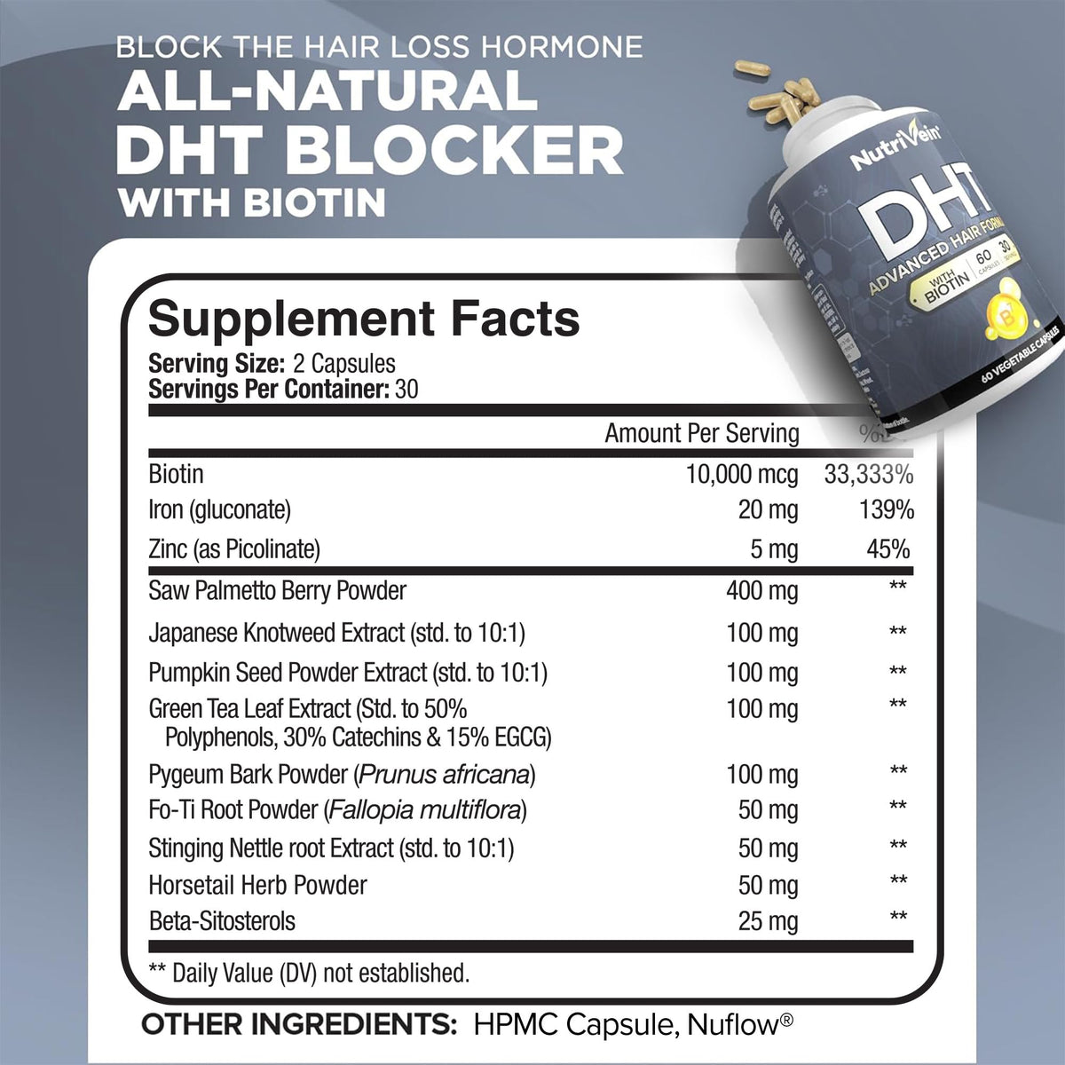 Nutrivein capsules close-up texture showing vegan capsule form