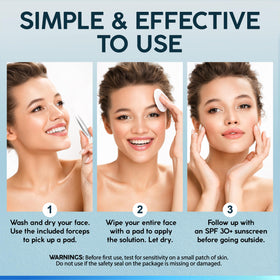 NUVADERMIS pad applied to nose demonstrating blackhead-targeting benefit