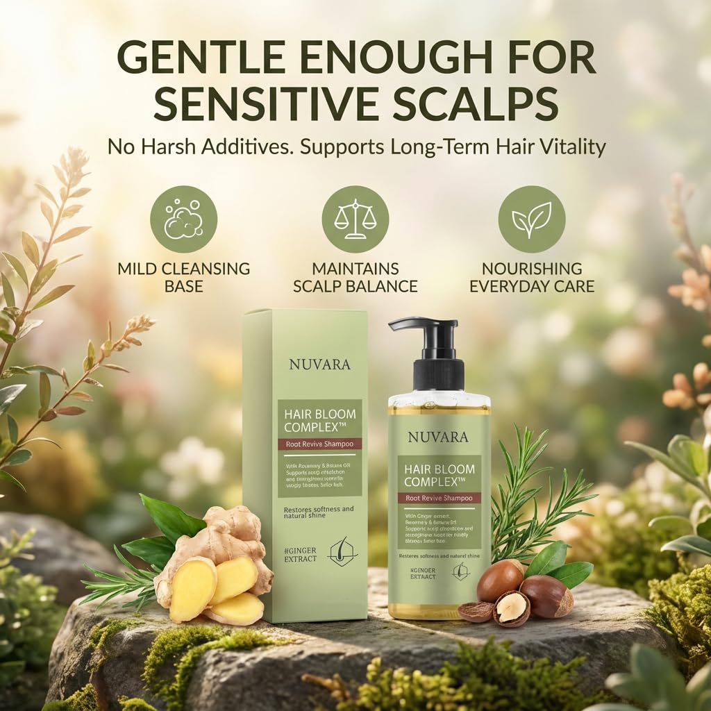 nuvara on bathroom shelf lifestyle shot conveying salon-quality styling at home