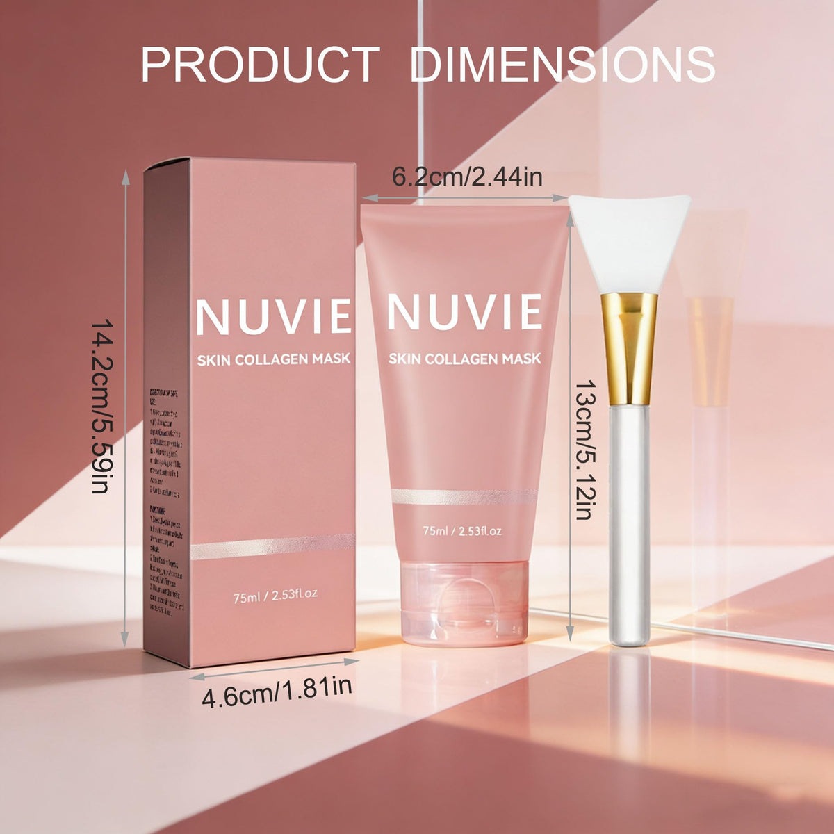 Nuvie Skin brush with mask on bristles, aiding even application