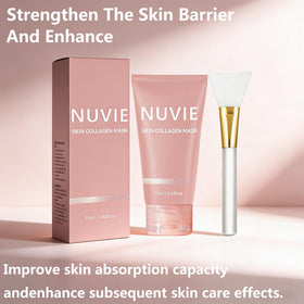Nuvie Skin next to measuring cup to show 75ml scale and portable size