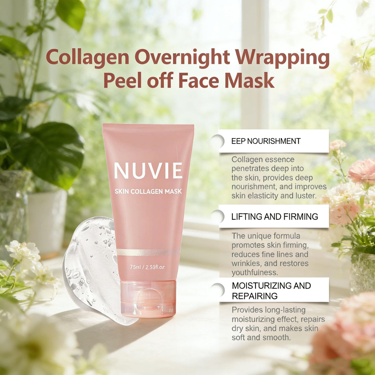 Nuvie Skin close-up of mask texture demonstrating smooth spreadability