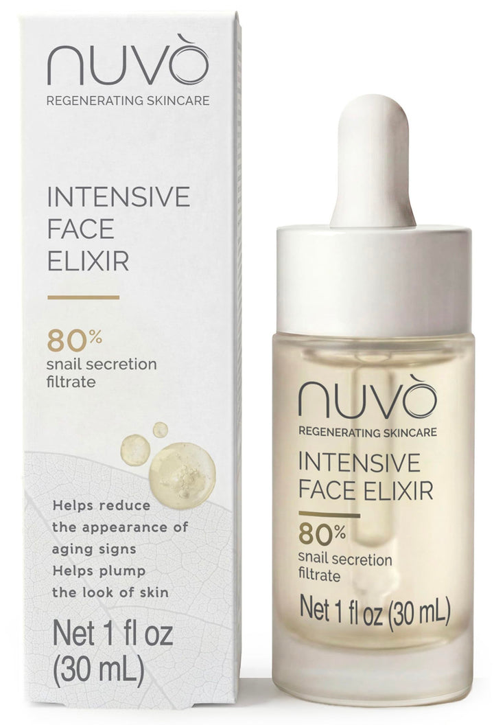 Nuvò front packaging showing glass bottle and label, conveying premium quality