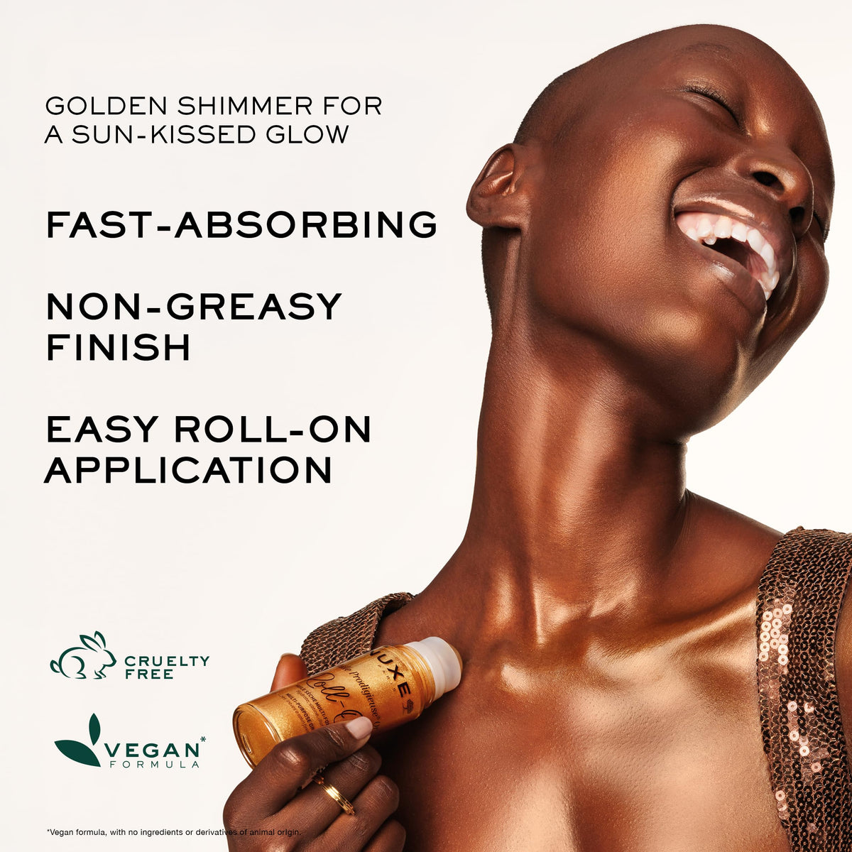 NUXE application on hair ends demonstrating shine, softness and frizz control