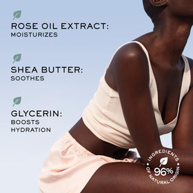 NUXE application on leg showing massage technique and immediate smooth finish benefit
