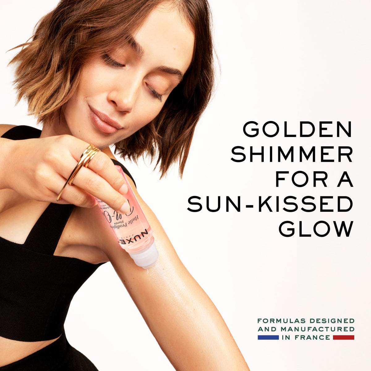NUXE oil texture on skin demonstrating quick absorption and non-greasy finish