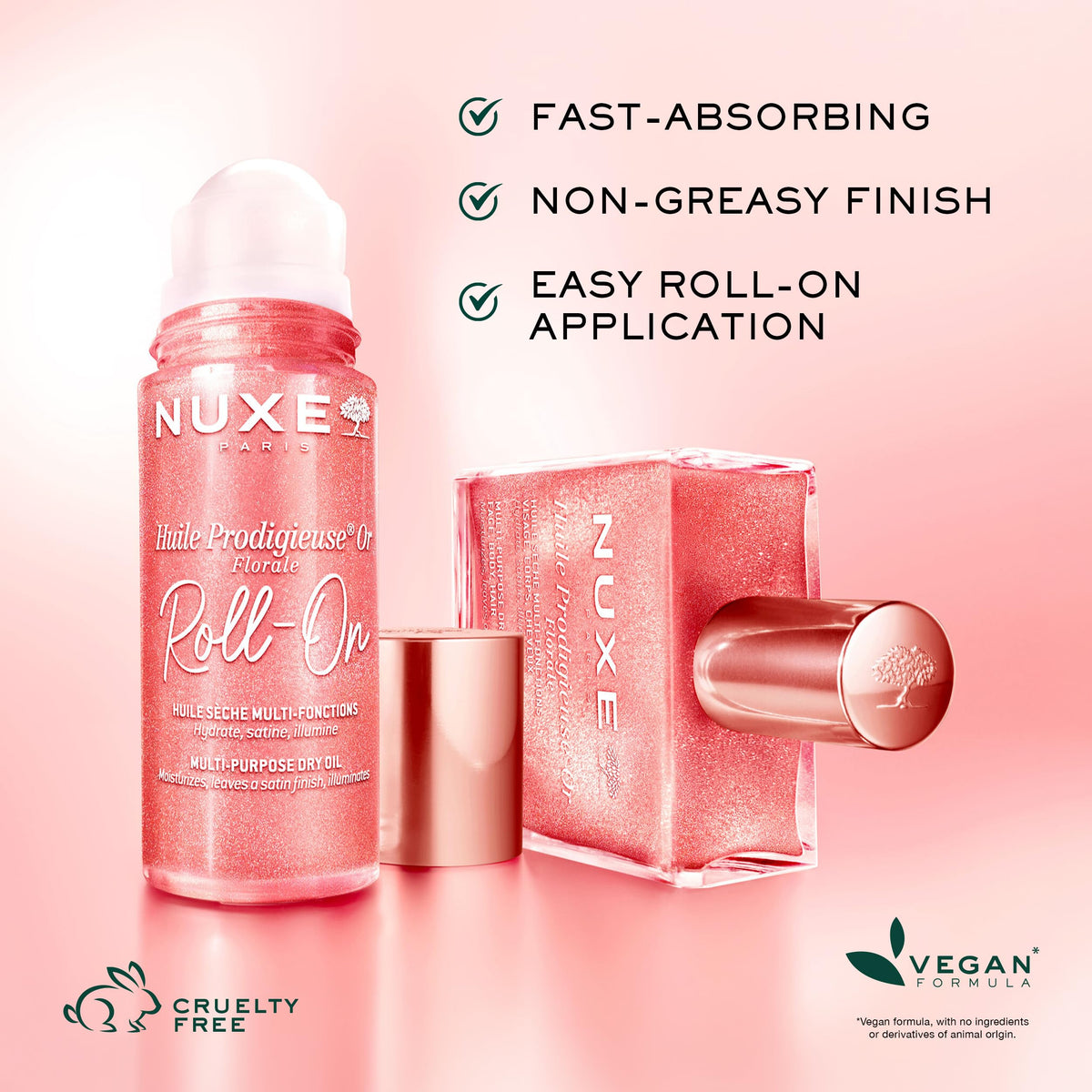 NUXE applied to cheekbones for a luminous highlight and natural radiant effect