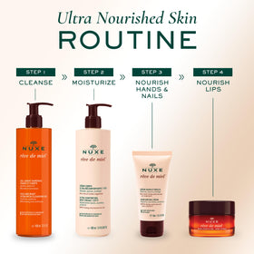 NUXE cream on bathroom shelf in lifestyle setting promoting daily use