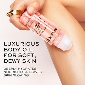 NUXE roller head close-up highlighting smooth glide and precise dosing benefit