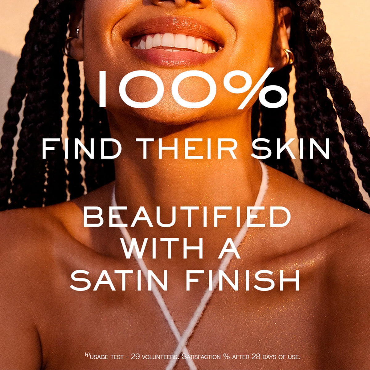 NUXE shimmer on skin closeup revealing natural golden glow and fresh radiance